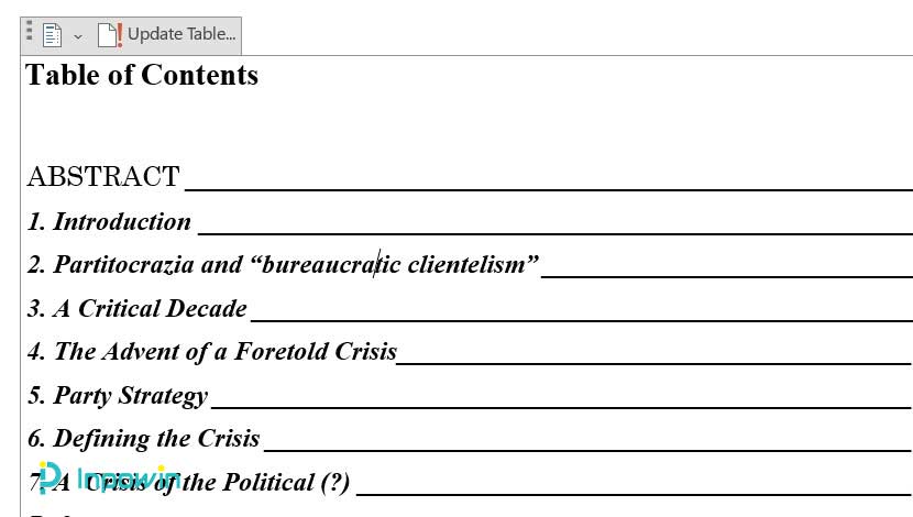 Cara Membuat Link pada Table of Contents yang Lansung ke Heading