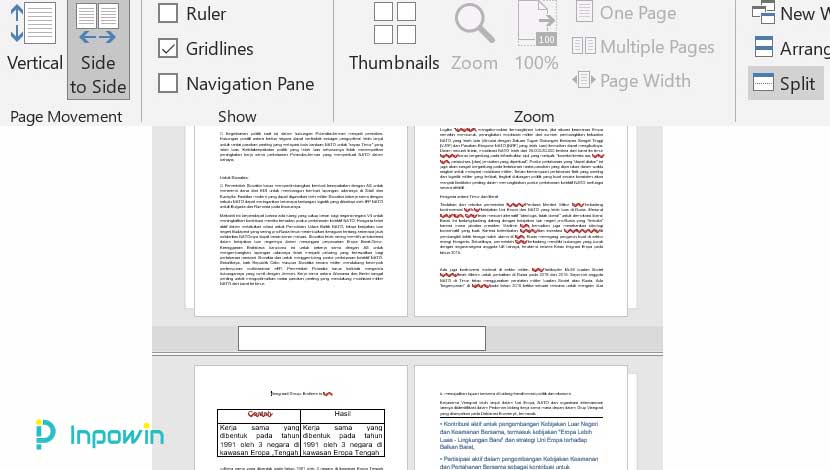 cara menampilkan Gridlines dokumen Microsoft Word