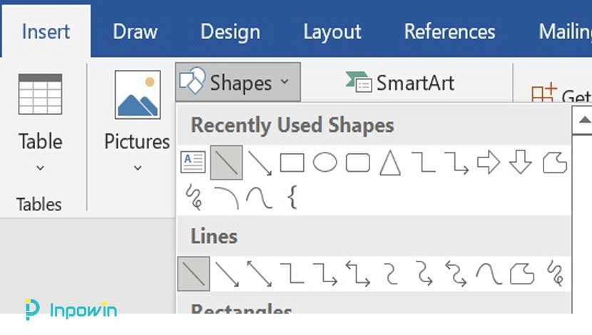 cara membuat garis Horizontal atau Underline Microsoft Word shapes