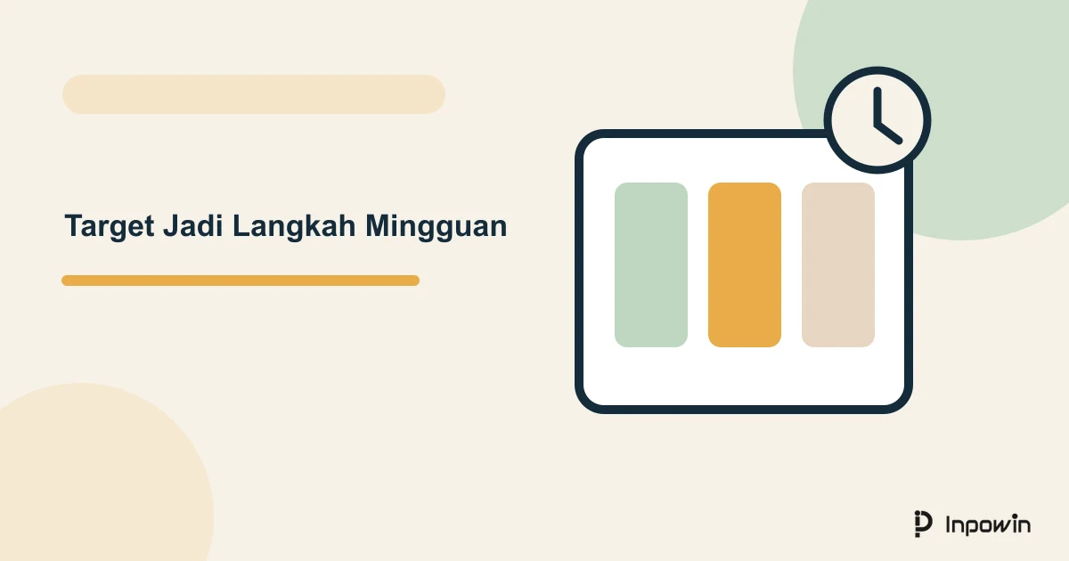 Ilustrasi vektor target jadi langkah mingguan