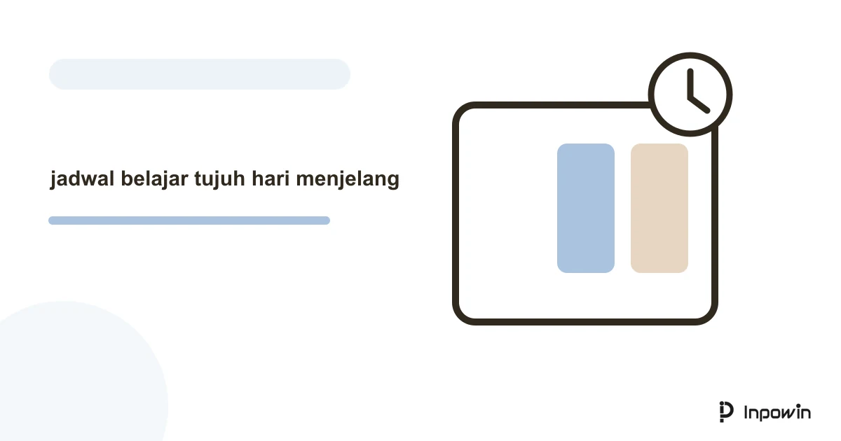 Ilustrasi vektor jadwal belajar tujuh hari menjelang
