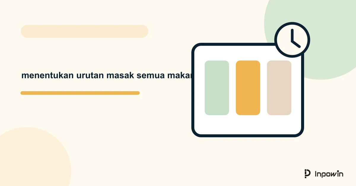 Ilustrasi vektor menentukan urutan masak semua makanan