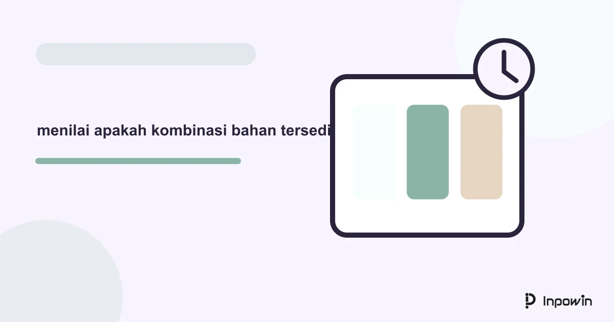 Ilustrasi vektor menilai apakah kombinasi bahan tersedia