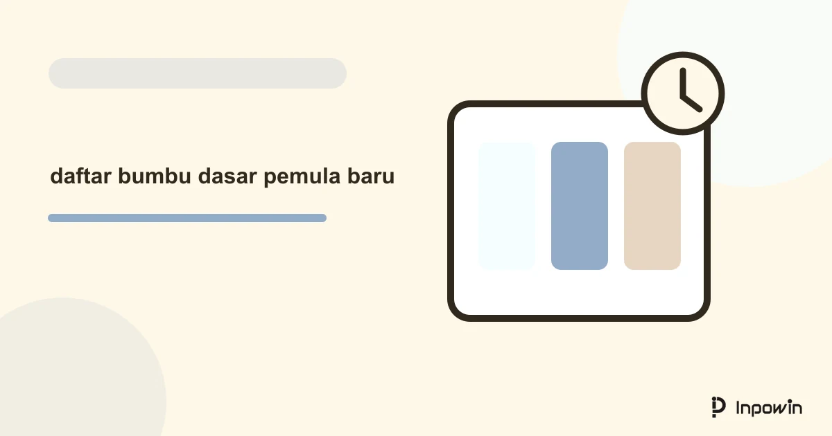 Ilustrasi vektor daftar bumbu dasar pemula baru