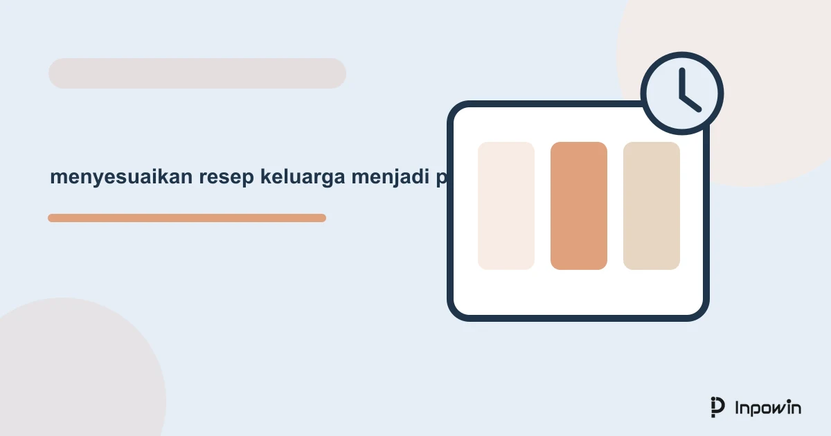 Ilustrasi vektor menyesuaikan resep keluarga menjadi porsi