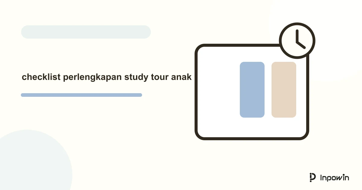 Ilustrasi vektor checklist perlengkapan study tour anak