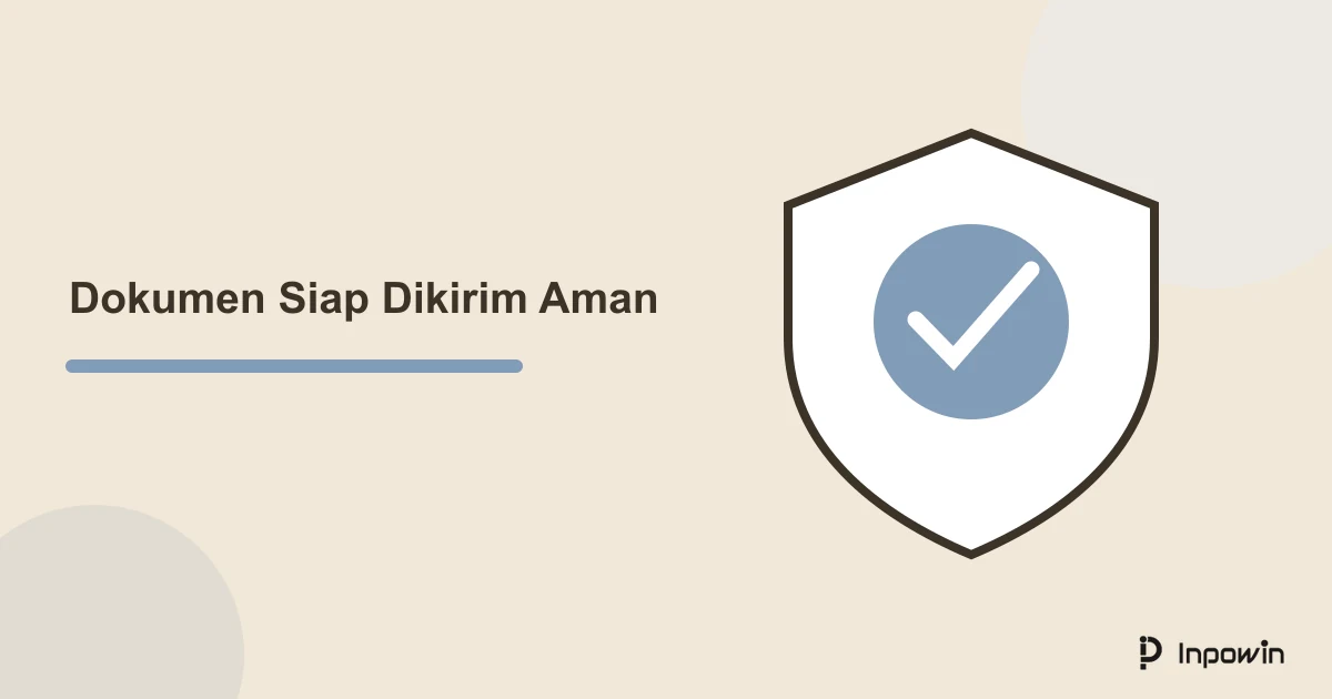 Prompt ChatGPT untuk Checklist Sebelum Mengirim Dokumen 1 Ilustrasi perlindungan dan tanda periksa untuk pengiriman dokumen kerja